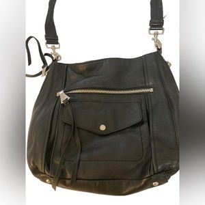 Aimee Kestenberg Black Moto Bag with Leopard Lining-Like New! Hot & Gorgeous